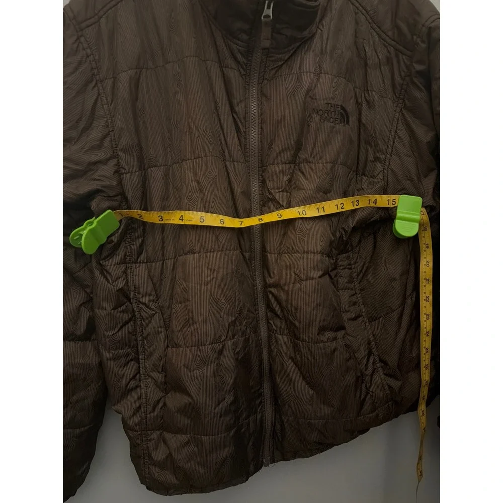 The North Face Jacket Brown Print Puffer Mens Large Full Zip